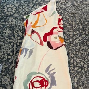 Cult Gaia Linen One-Shoulder Dress